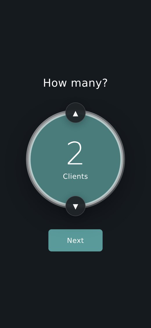 Booking page: choose how many people are coming